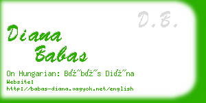 diana babas business card